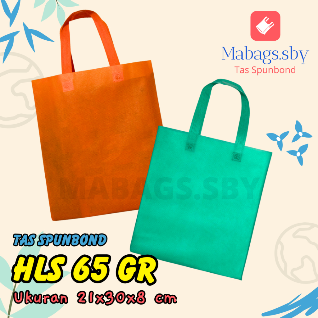 

TAS SPUNBOND HANDLE LIPAT SAMPING (HLS) 21X30X8 CM 65GR POLOS UNTUK TAS SOUVENIR, SYUKURAN, MENGENANG, PROMOSI, BANSOS,DLL