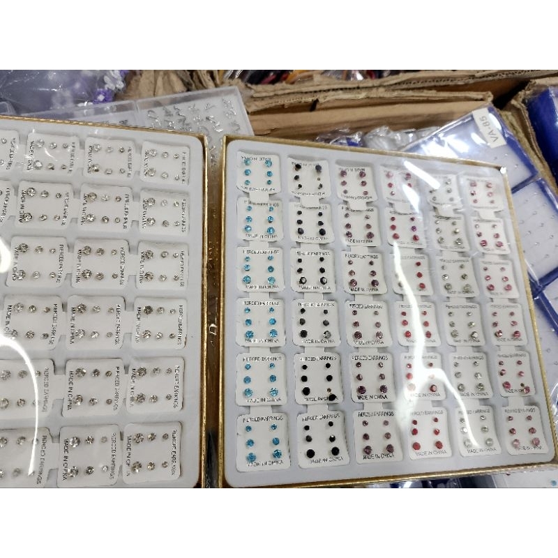 Anting giwang anting mutiara tusuk plastik 36 card