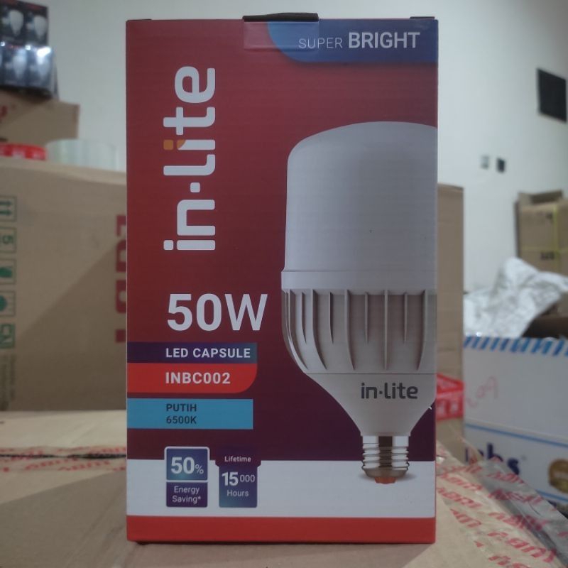 [COD] Balon LED In-Lite 50 watt Capsule Cooldaylight Putih E27 220v