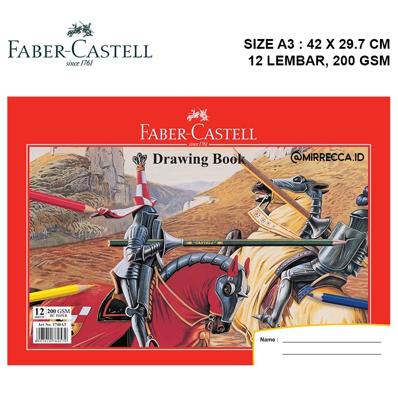 

BUKU GAMBAR A3 12 LEMBAR FABER CASTELL DRAWING BOOK KERTAS LUKIS TEBAL 2 GSM ART E6R9