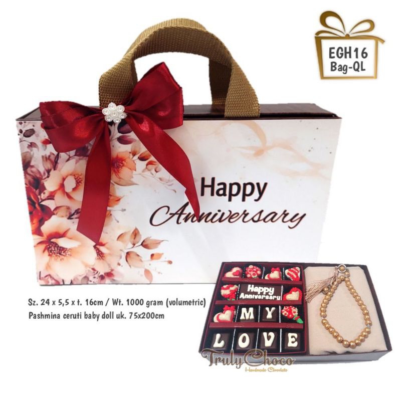 

Hadiah kado special ulang tahun anniversary coklat trulychoco EGH16 bag