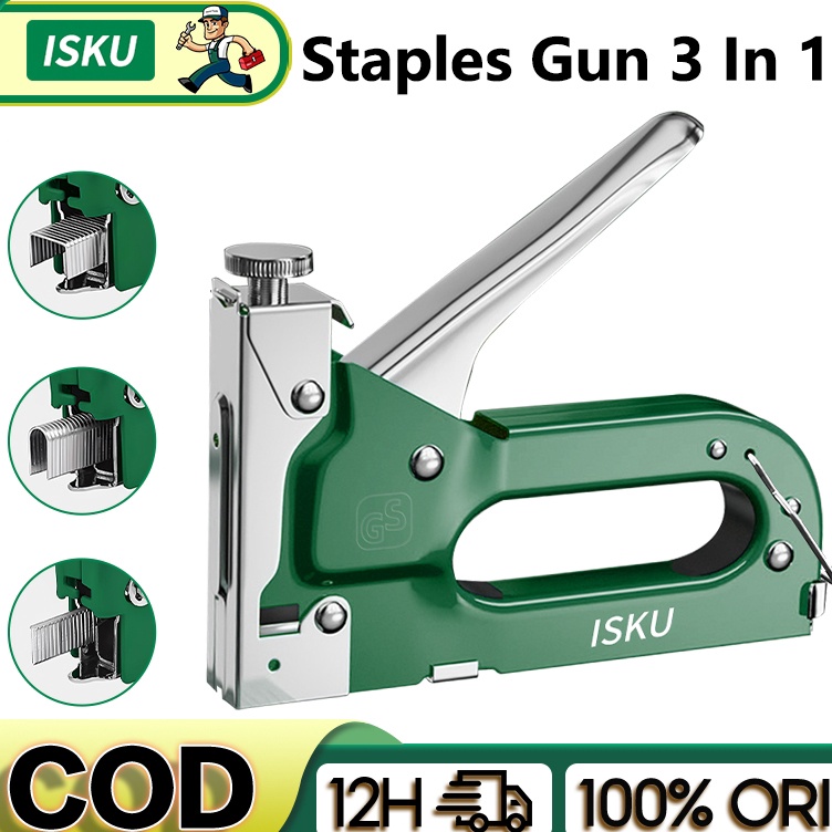 

ART L9V3 ISKU Staple GunStaples Tembak 3 in 1 3 Jenis Staples Alat Perkakas acker Stapler Staples Perekat Powerfull