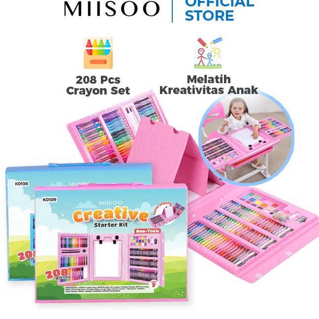 

HJ6 MIISOO SET Crayon 2 PCS Set Pensil Warna Pastel Pensil Minyak warna untuk Melukis dan mewarnai