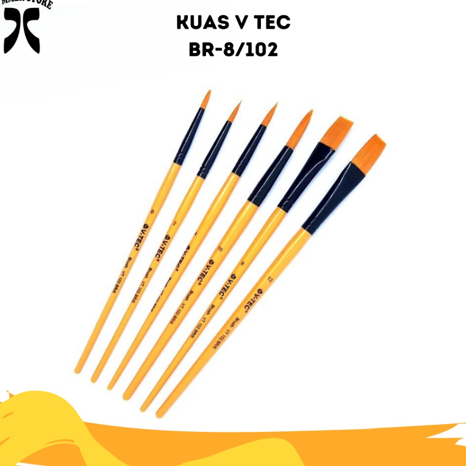 

Langka VTec Brush Kuas Cat Minyak Lukis Acrylic BR6 12 1set isi 6pcs vtec