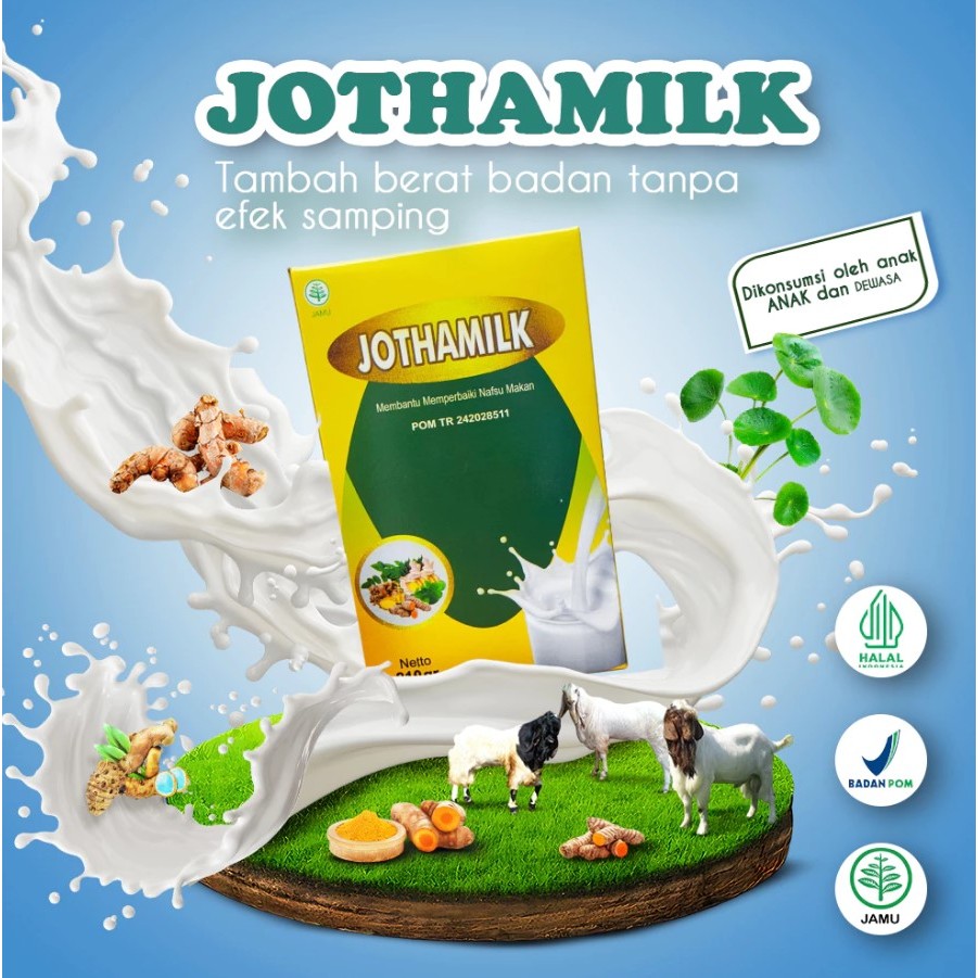 

JothaMilk - Susu Etawa Penggemuk Gemuk Berat Badan Wanita Pria Cewek Cowok BPOM Tanpa Efek Samping
