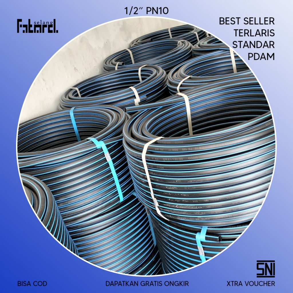 selang pipa HDPE 1/2 Inch Per 100 Meter PN 10