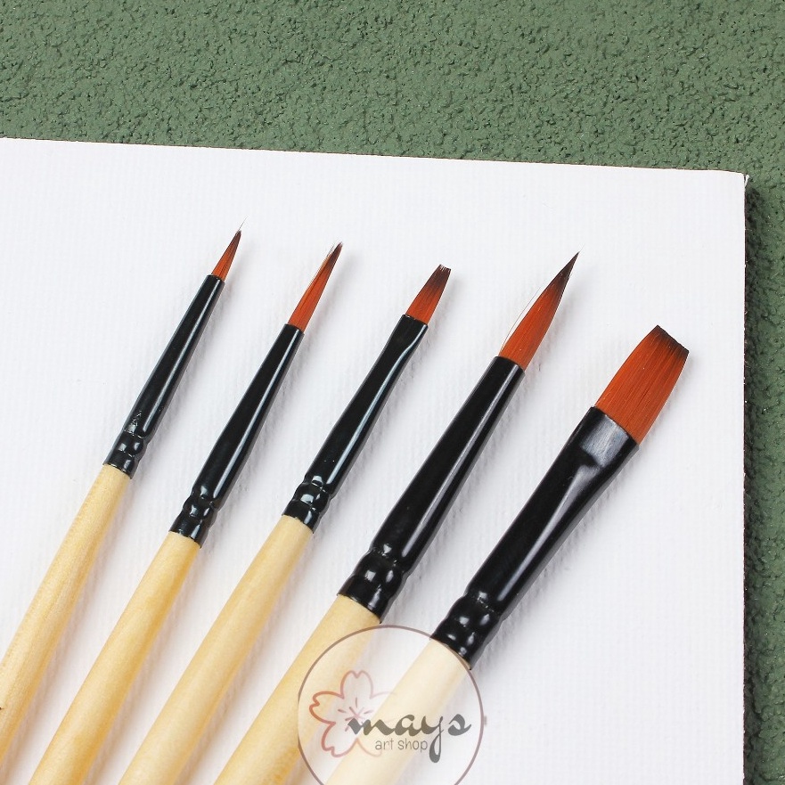 

KI3 Kuas Lukis Set Isi 5 Pcs VTec VT 552S5 Vtec Artist Brush Flat Round Lancip Melukis Cat Akrilik Acrylic Acrilic Minyak Oil Air Watercolor