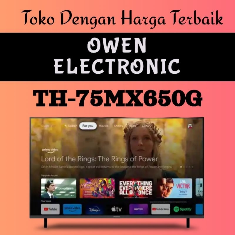 PANASONIC 75 inch 4K HDR GOOGLE SMART TV TH-75MX650G