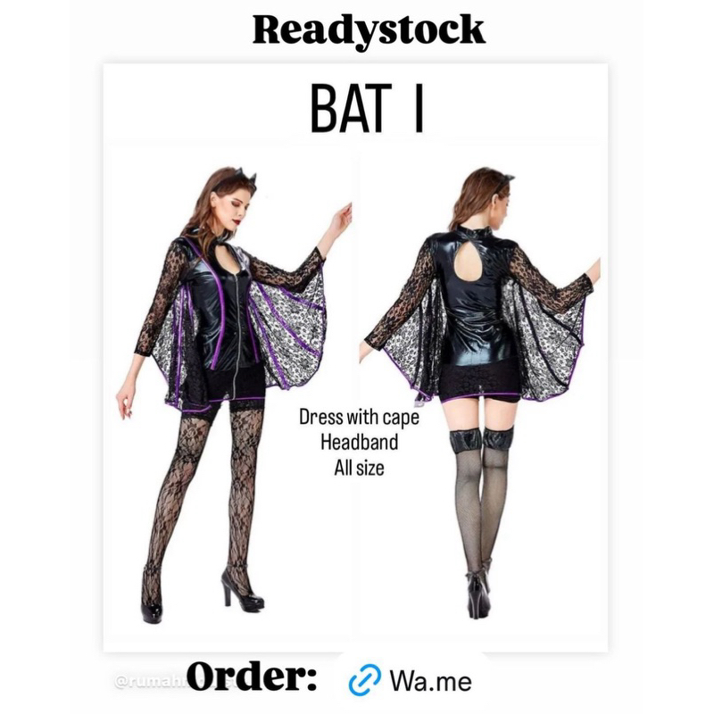 kostum halloween wanita batgirl