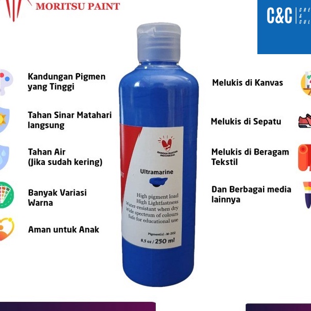 

Hemat Cat Lukis Akrilik Moritsu Premium 25ml Moritsu Premium Acrylic Paint 25ml
