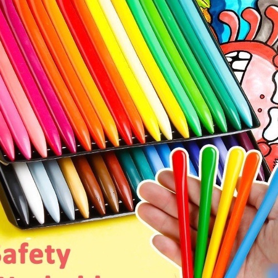 

KF7 Crayon Non Toxic Anti kotor Crayon Triangular Crayon Lab Triangle Crayon Plastik Anti Kotor Tangan Crayon anti kotor