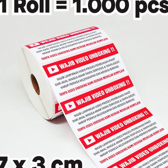 

Wow Stiker Label Wajib Video Unboxing Pengiriman ukuran 7 x 3 cm 1 roll isi 1 pcs