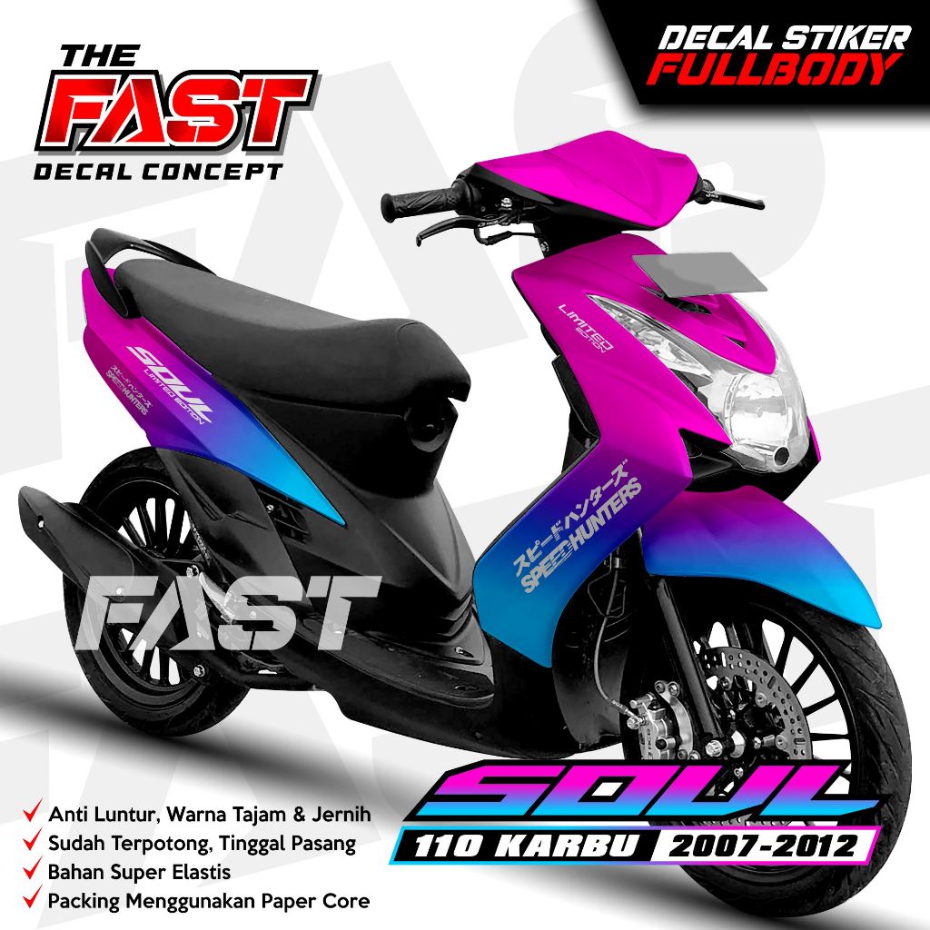 Decal Mio Soul Karbu Full Body Bunglon Lis Variasi Stiker Mio Soul Karbu Variasi Keren Striping Mio 