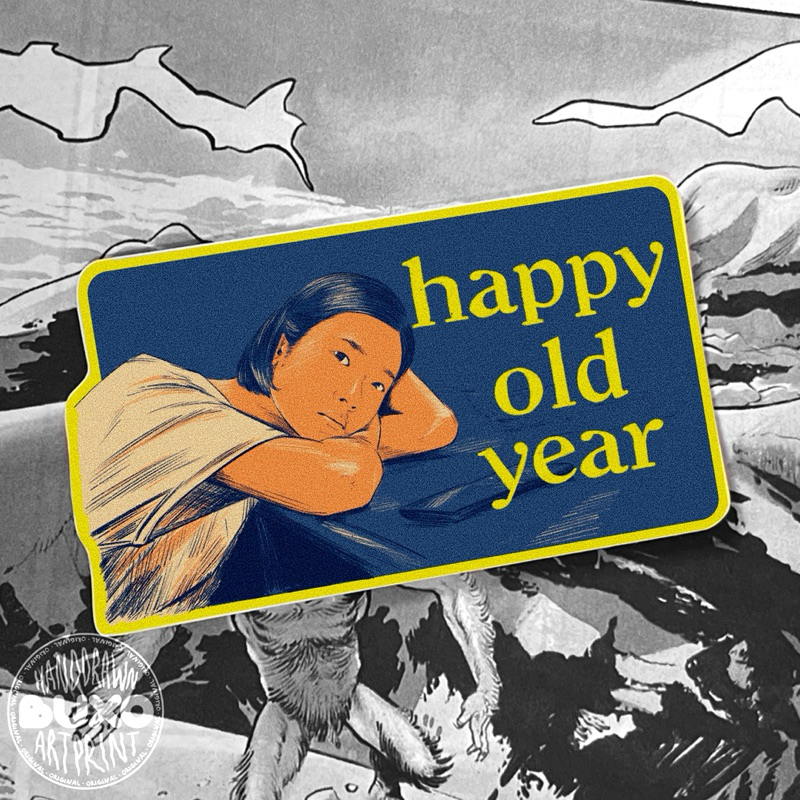

buxo - HAPPY OLD YEAR vinyl sticker / sticker film movie series lucu