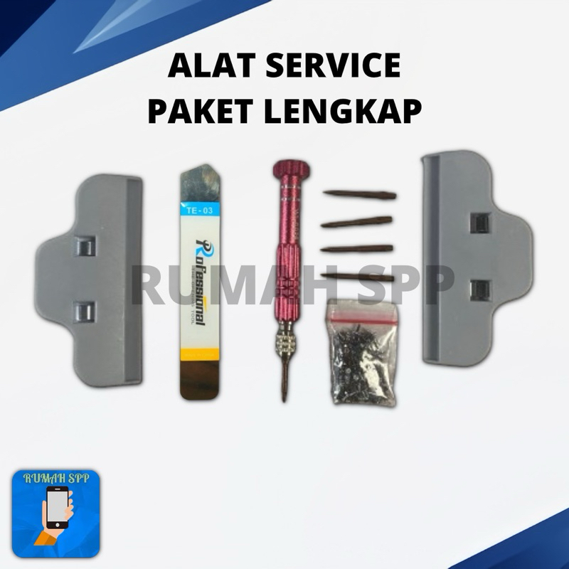 ALAT SERVICE HP LENGKAP PENJEPIT LCD + OBENG 5 IN 1 + CONGKELAN TE-03 + BAUT ANDROID (ORIGINAL)