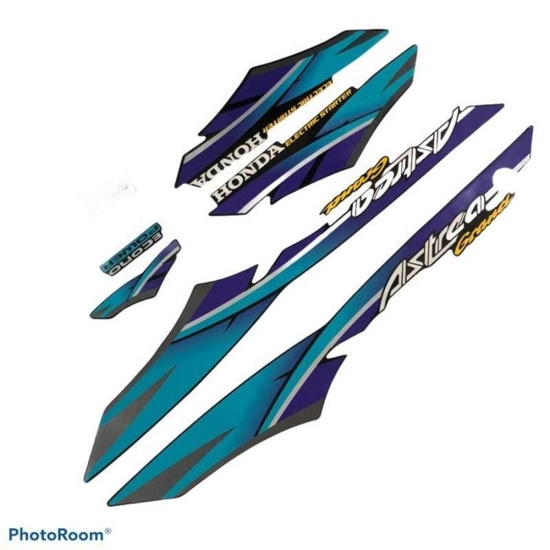 Striping stiker motor honda astrea grand standart tahun 1996 warna biru lis body full set astrea gra