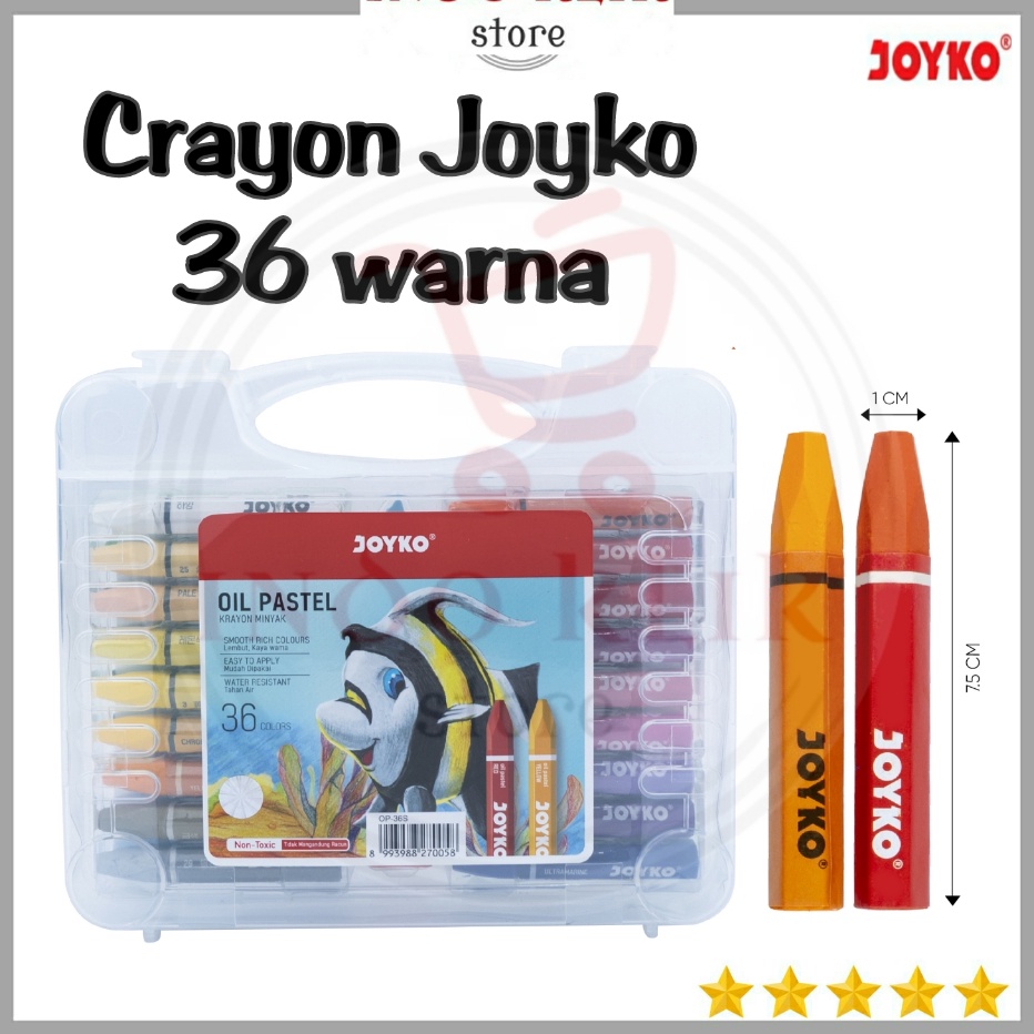 

Khusus Crayon Joyko OP36S Krayon minyak 36 Warna Oval Oil Pastel Crayon Non Toxic OP 36 S