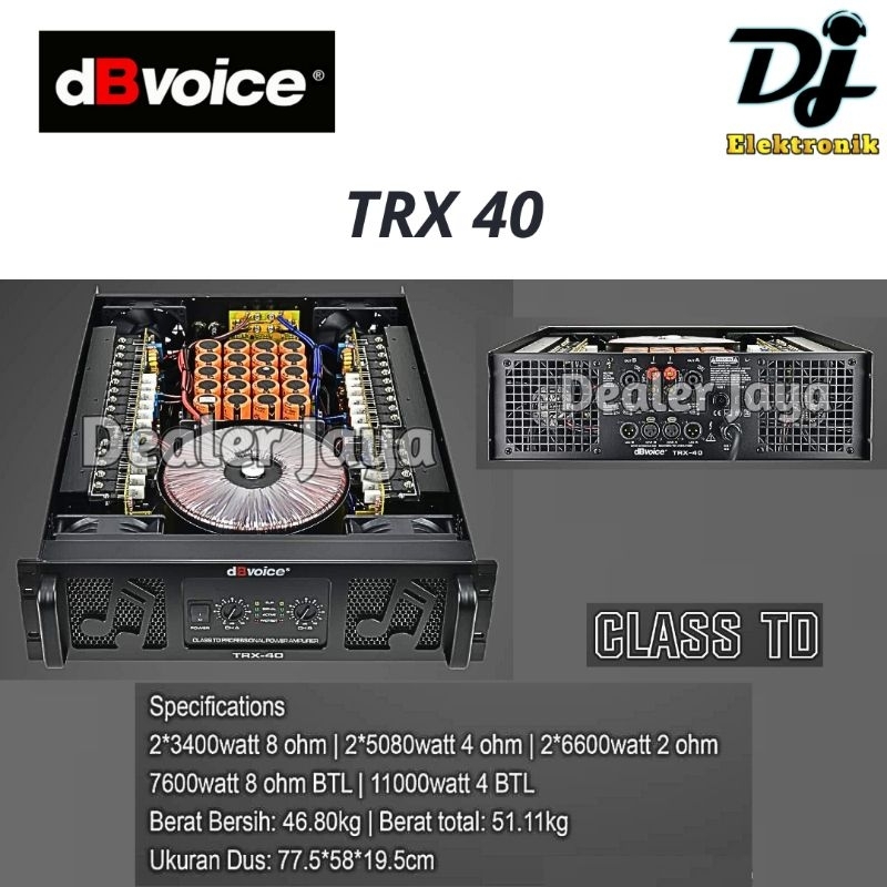 Power Amplifier DB Voice TRX 40 / TRX40 - 2 channel (dBVoice)