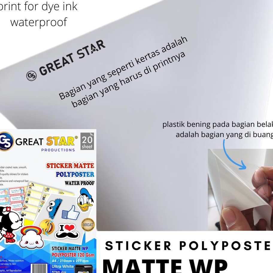 

Terkini STICKER MATTE POLYPOSTER WP PLASTIKANTI AIRWATER PROFF A42