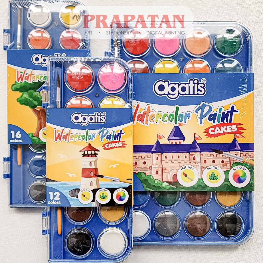 

Terbaru Agatis Watercolor Paint Cakes Set PCC Cat Air Set
