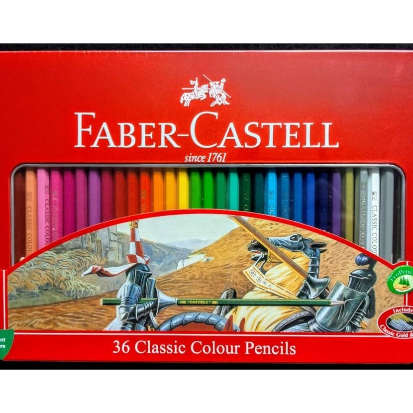 

Hemat Pensil Warna Faber Castell 36Classic Kemasan Kaleng Tin case