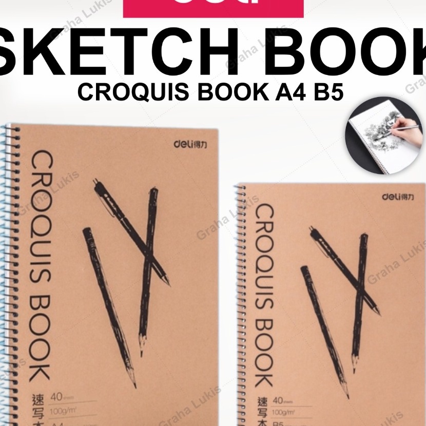 

Promo Deli Croquis Sketchbook 1gsm A4 B5 Sketch Book
