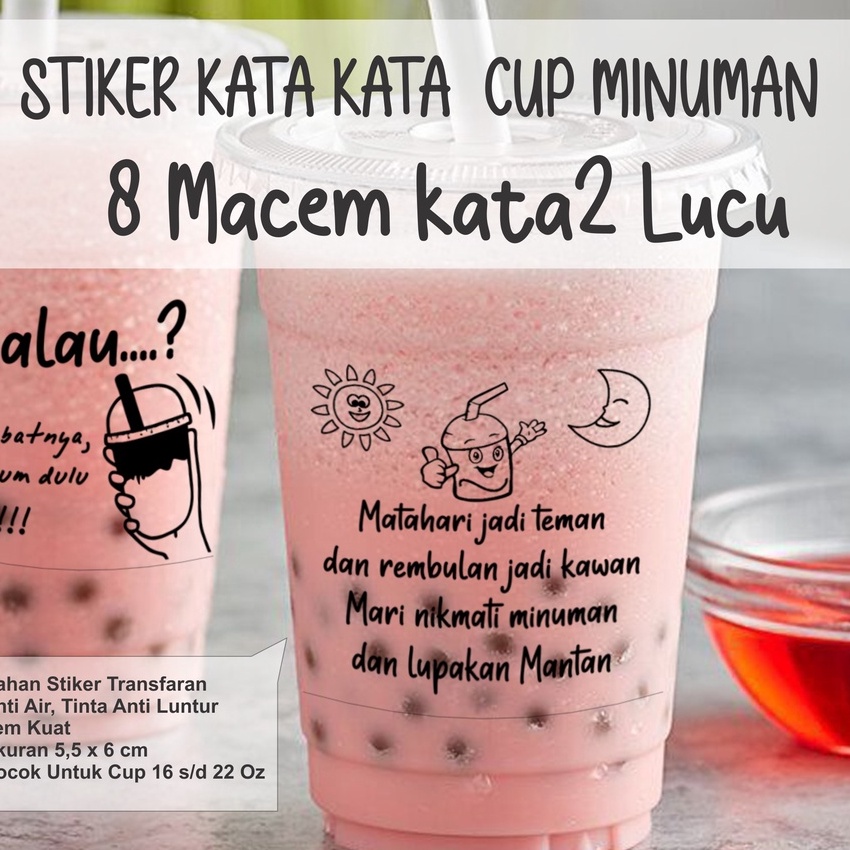 

KI3 1 Pcs Stiker Kata Kata Lucu Kemasan Minuman Kekan