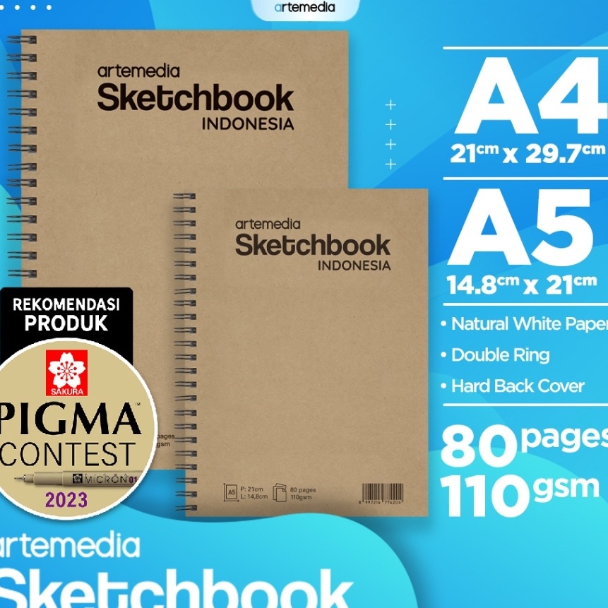 

Diskon Sketchbook Artemedia A5 Craft Cover 11 Gsm Jilid Spiral Samping Buku Sketsa Gambar 4 Sheet 8 Pages