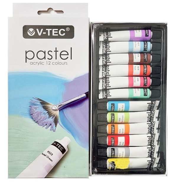 

HJ6 Cat Akrilik Warna Pastel VTEC Set 12x6ml Pastel Acrylic