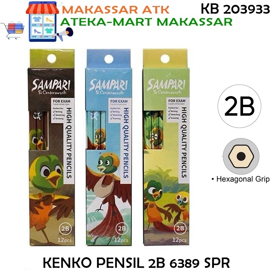 

[BOX/12PCS] KENKO PENSIL 2B 6389 SAMPARI