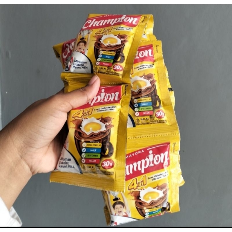 

PROMO TEBUS MURAH !! CHAMPION SUSU SEREAL RASA COKLAT 1RENCENG ISI 10 SACHET