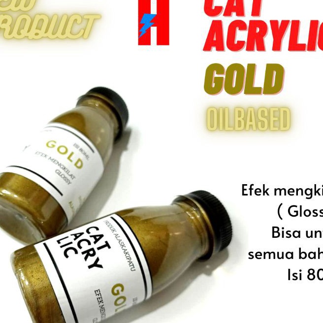 

Terbaru Cat acrylic oilbased warna GOLD isi 8Ml