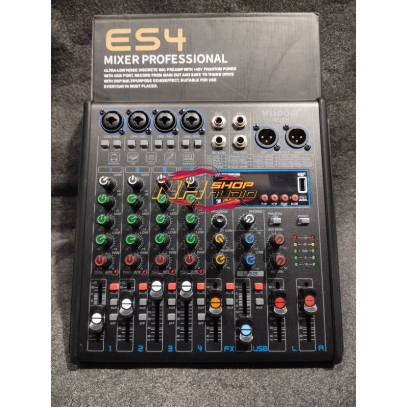 Mixer audio wisdom es4 es 4 4CH bluetooth soundcard original Mixer 4 channel merk wisdom GaransiOrig