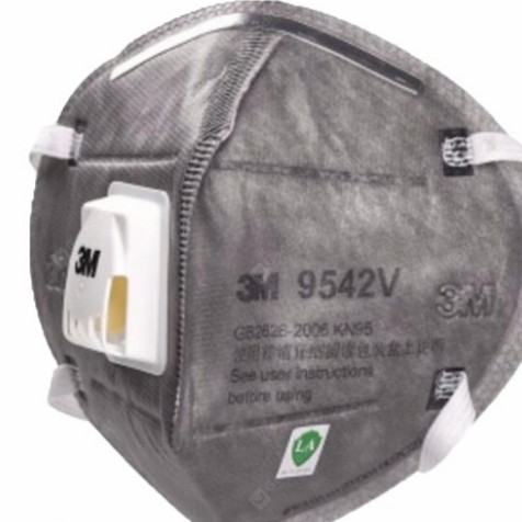 Masker 9542V 3M Disposable Black Carbon Mask Anti-particulate Respirator KN95