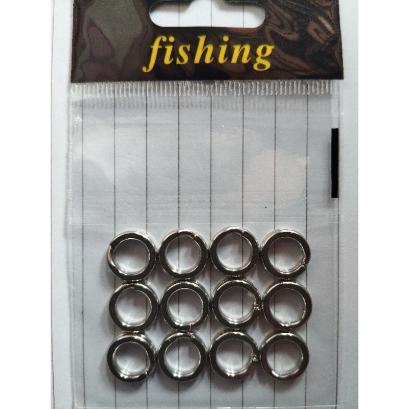RING SPLITRING.ISI 12PCS  BAHAN STENLEES STEEL 304.OD..OUT DIAMETER  11mm.JIG-MINNOW -SPOON- POPPER