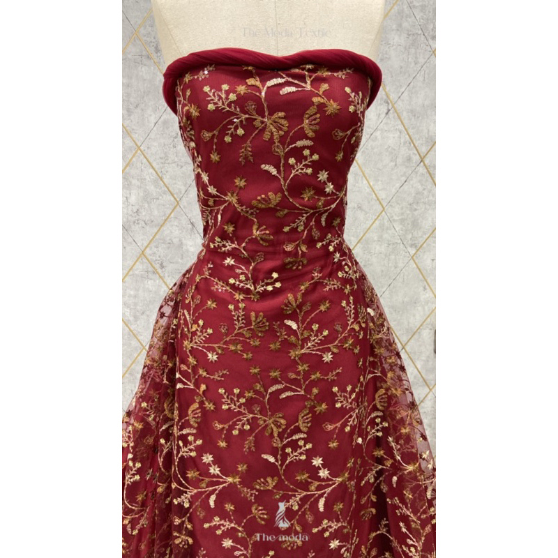 tulle brokat motip bunga kecil2