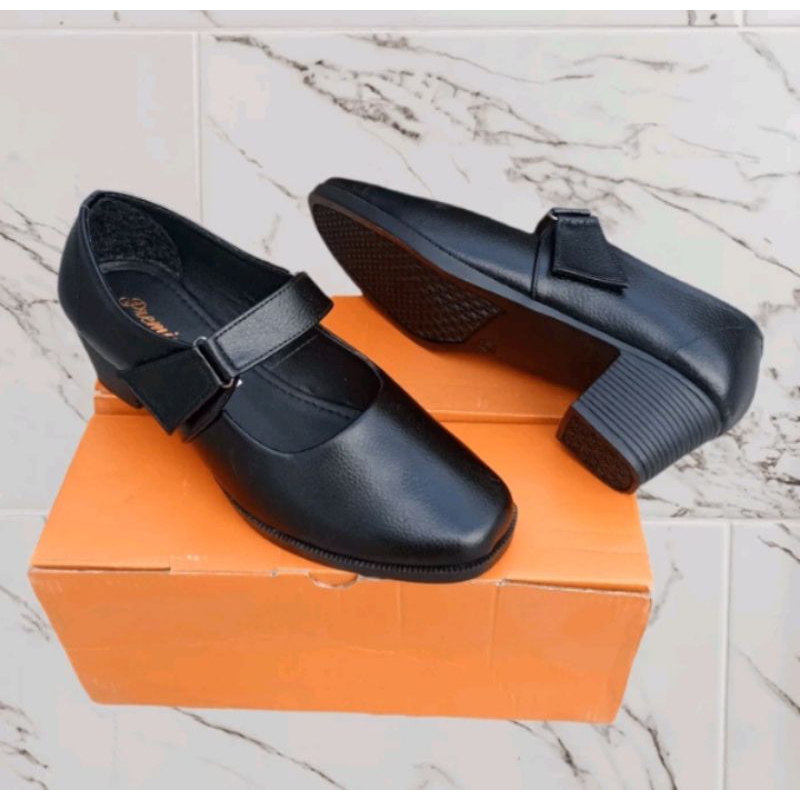 Sepatu pantofel wanita 5 cm kulit