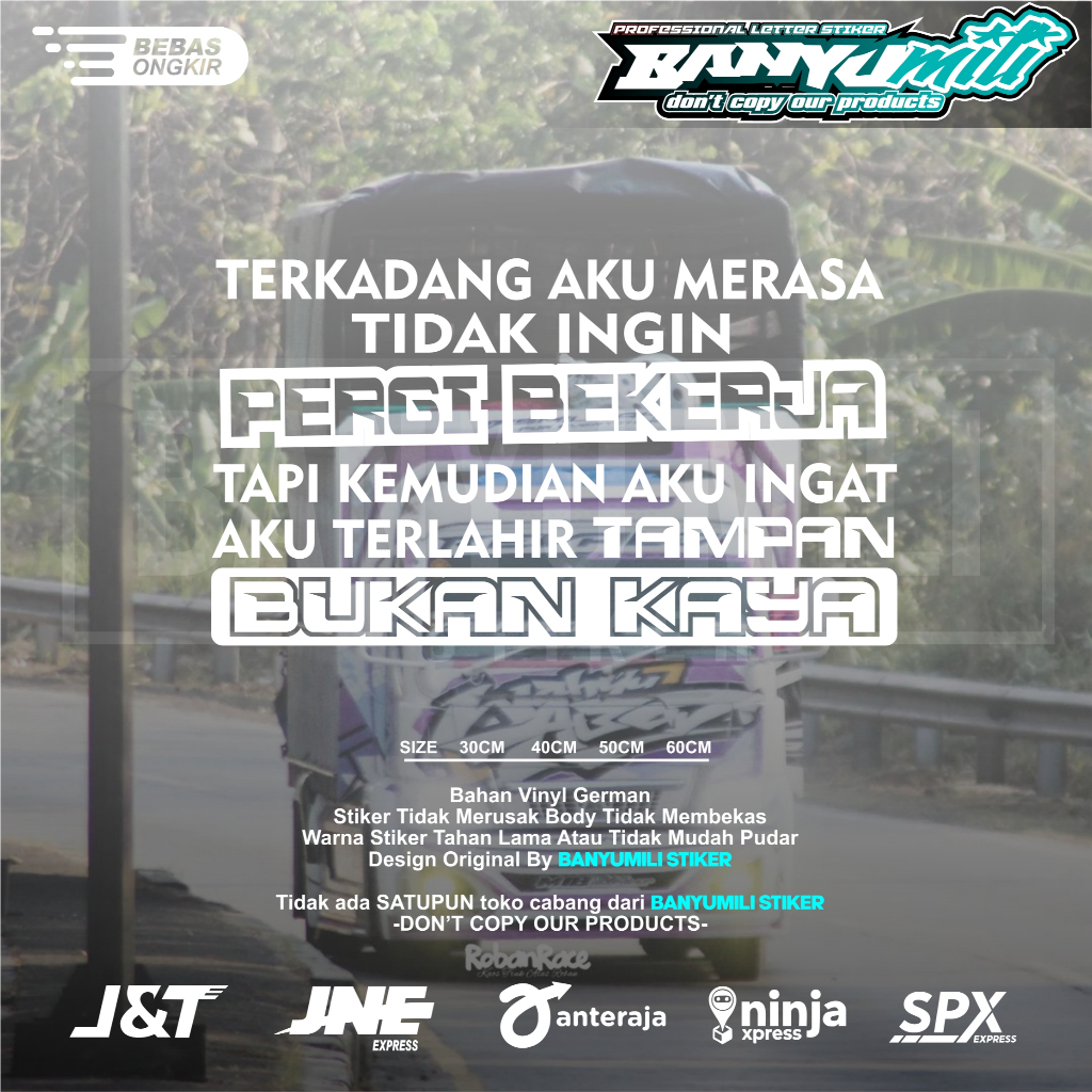Stiker kata kata truk kaca cutting variasi kaca mobil pickup truk canter giga stiker kaca truk kata 