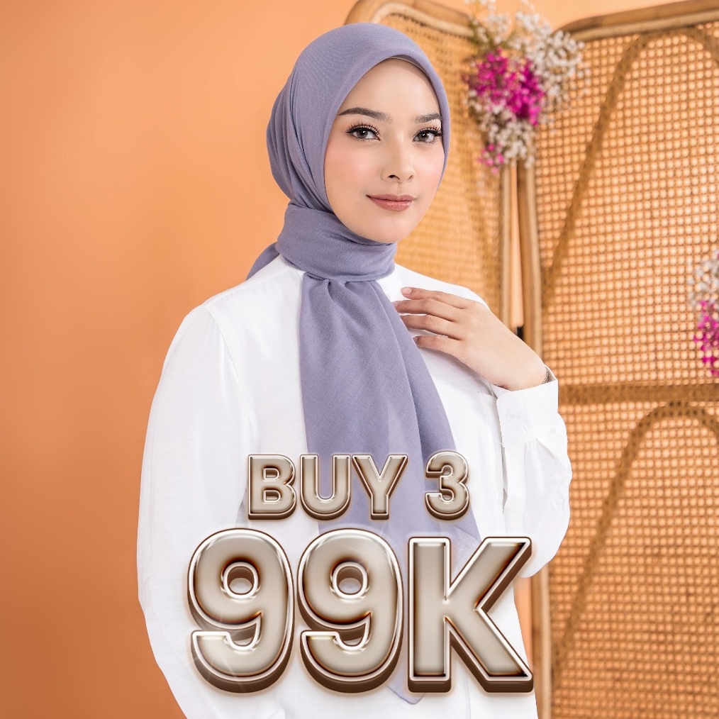 Anniversary Sale  ZM Zaskia Mecca  Sadi Hijab Polos  Kerudung Segi Empat