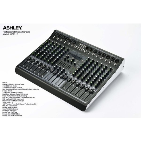 Mixer Audio ASHLEY XMAN12 XMAN 12 12Channel USB Bluetooth Original