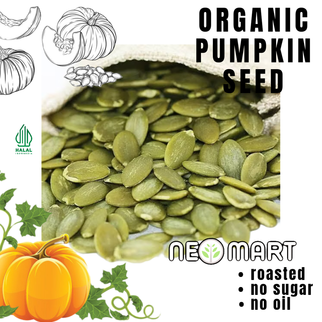 

Roasted Pumpkin Seed 500gr(1/2kg) Pumpkin Panggang Matang biji labu camilan sehat / pepita