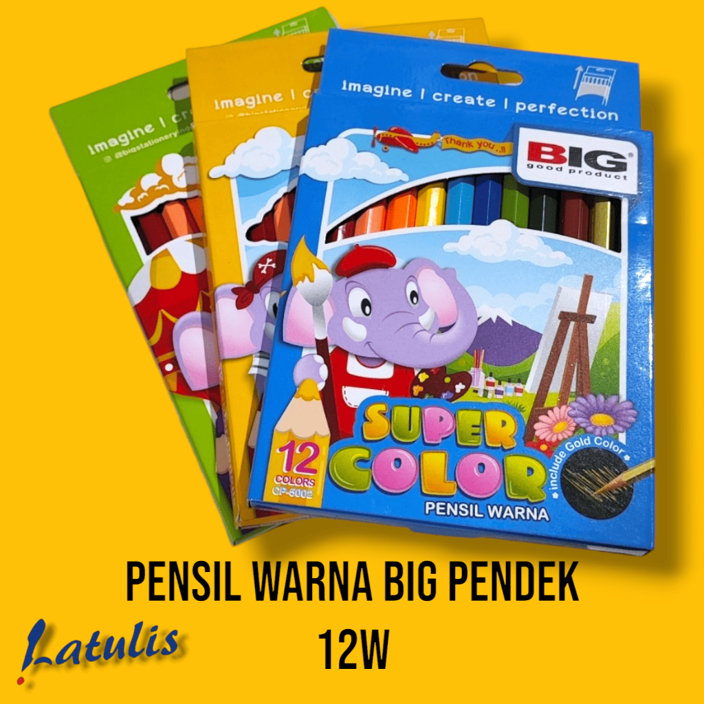 

BIG Pensil Warna/ Pencil colored Set Lengkap 12 Pendek CP-5002 (3pcs)