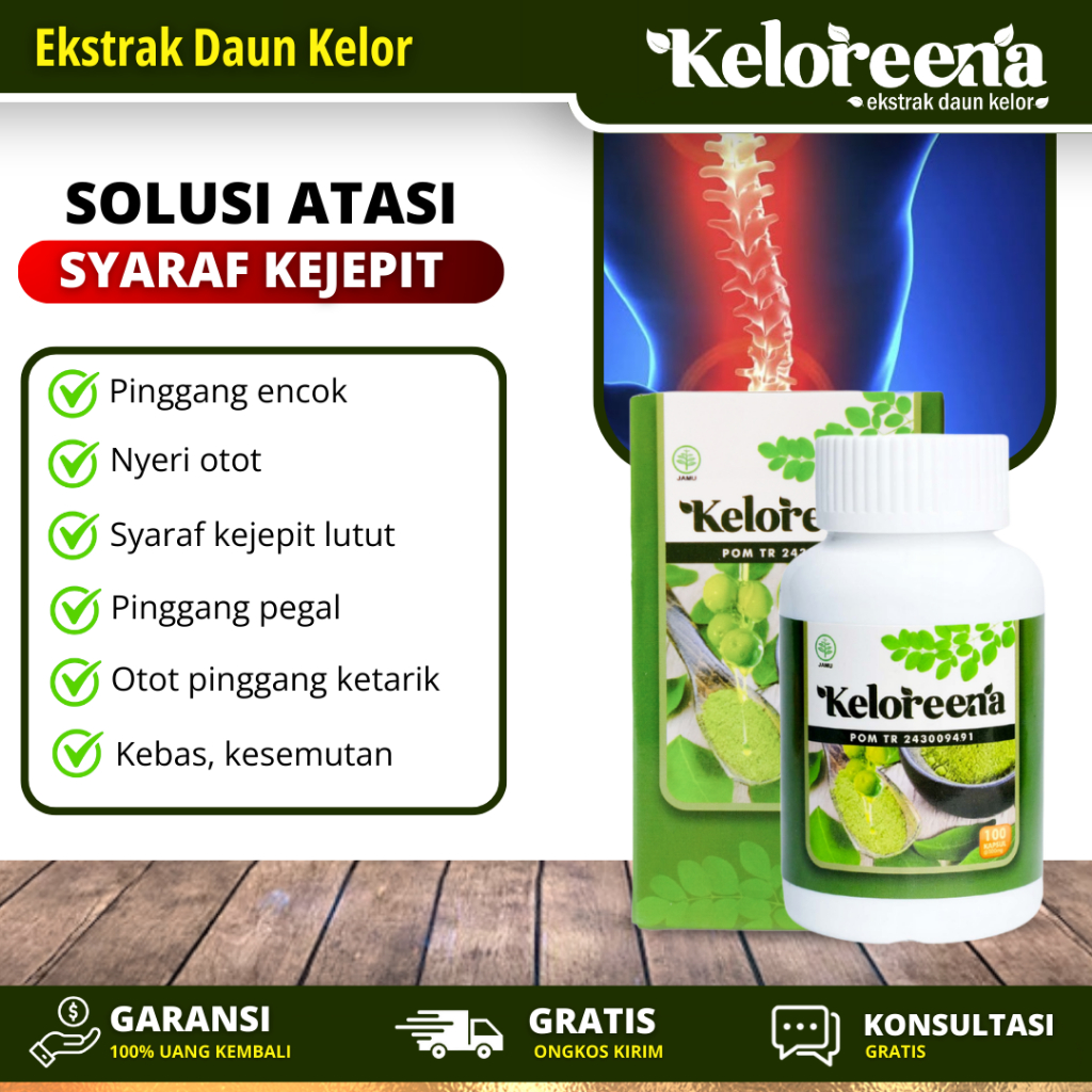 [GARANSI] Keloreena Obat Syaraf Kejepit, Leher Syaraf Kejepit, Pinggang Syaraf Kejepit, Encok