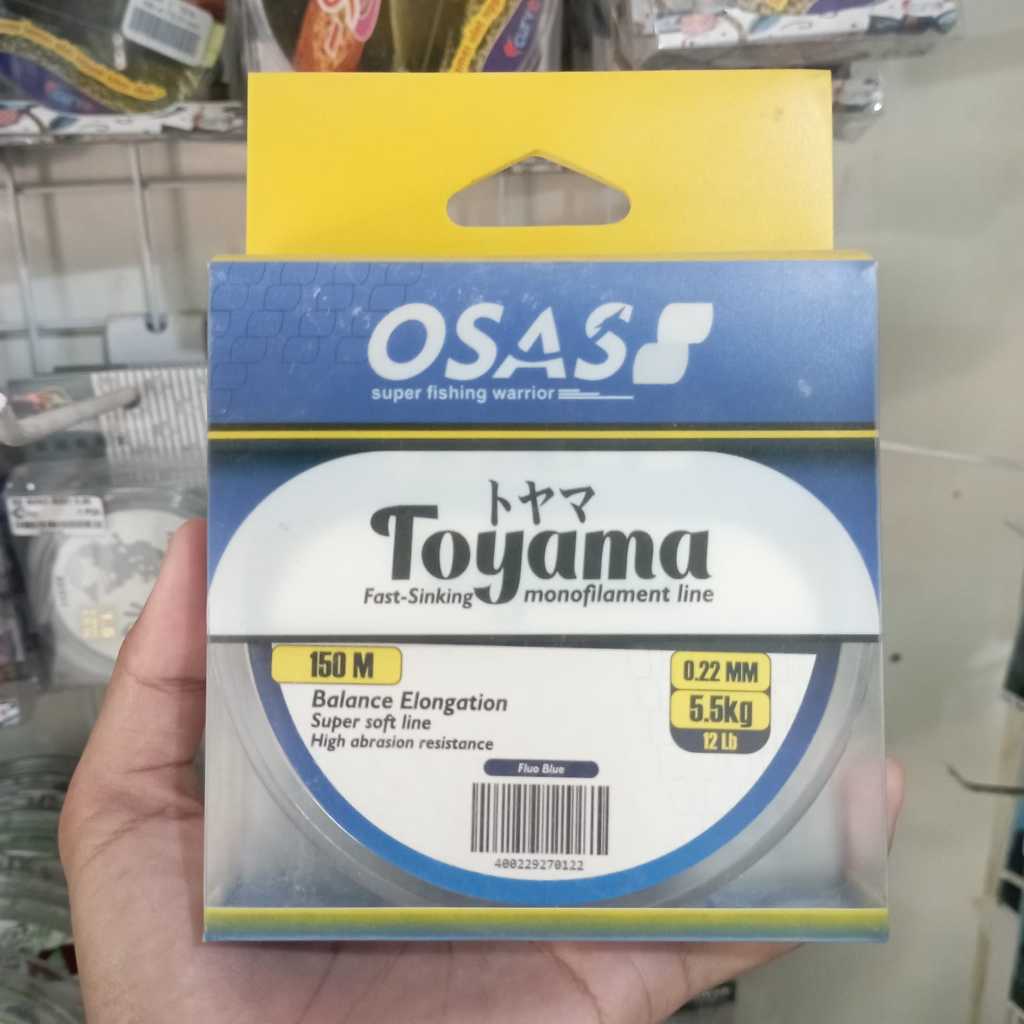 OSAS TOYAMA - Senar pancing Fluo Blue Super Soft Line Senar Cepat Tenggelam