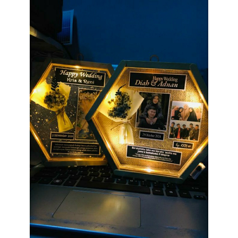 Frame hexagonal | frame foto hampers frame hexagonal Kado ultah kado wisuda