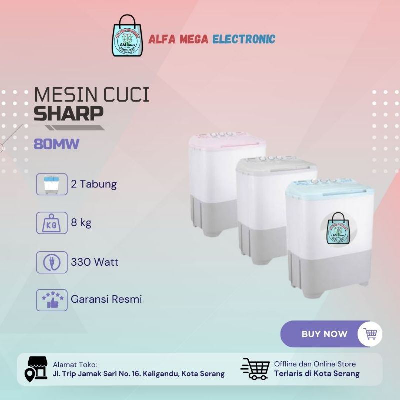 Mesin Cuci 2 Tabung Sharp 80MW