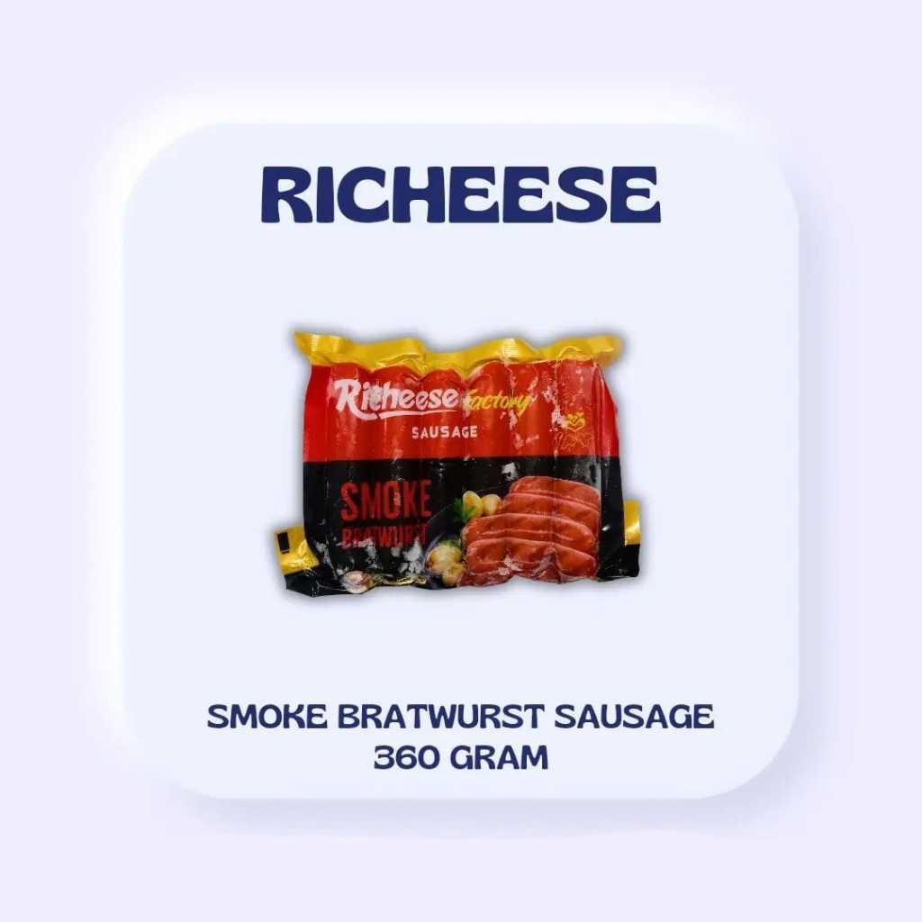 

ADDRIELLA Richeese Smoke Bratwurst Sausage 360gr | Richeese/Frozenfood/Frozenfood Murah