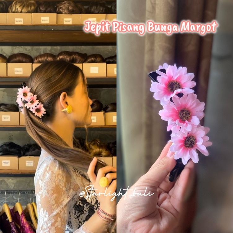 Jepit pisang bunga margot  Jepit Pisang Bunga  Jepit Rambut Bunga