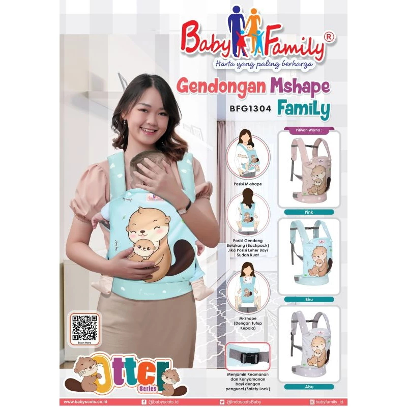 Baby Family Gendongan Ransel SSC M-Shape Otter / Baby Scots Gendongan Ransel SSC M-Shape Otter