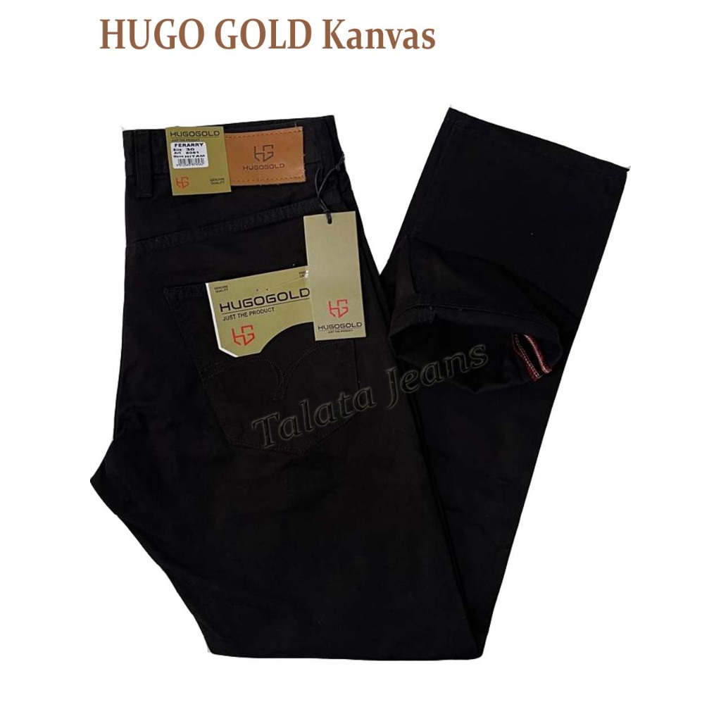 Celana Jeans Kanvas Pria HUGO GOLD Premium Standard Terlaris - Celana Kanvas pria cotton denim terba